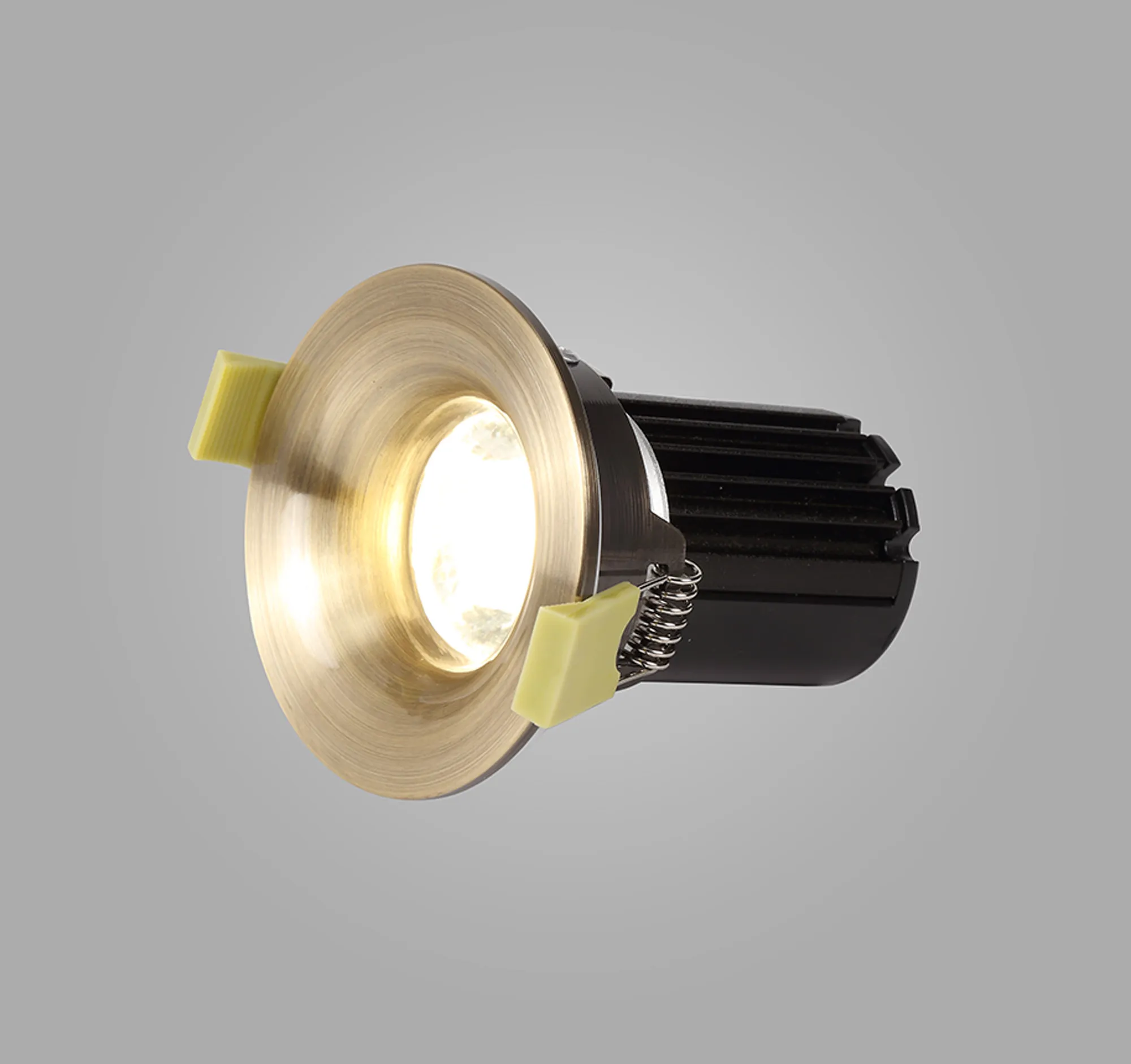 Bruve 12 Tridonic powered 12W 3000K 1200lm 36° LED Engine,300mA , CRI>90 LED Engine Antique Brass Fixed Round Recessed Downlight, Inner Glass cover, IP65 DM202496  Dlux Bruve 12 IP65